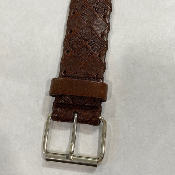 Amanda smith tooled leather belt brown - Picture 2 of 10